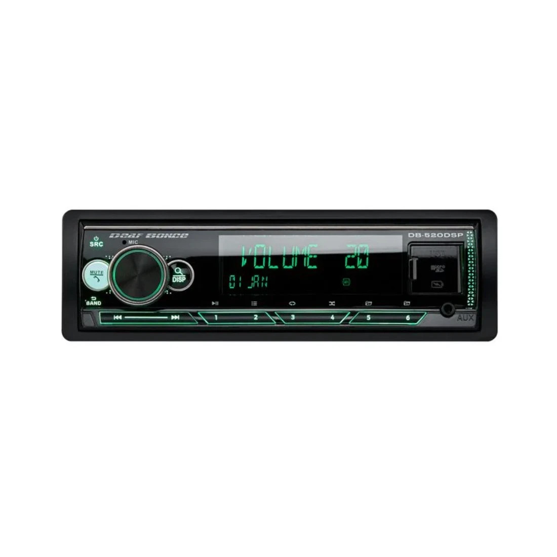 Deaf Bonce DB-520DSP 1-DIN MP3/USB/AUX/AM/FM Bluetooth Car Stereo Receiver Black