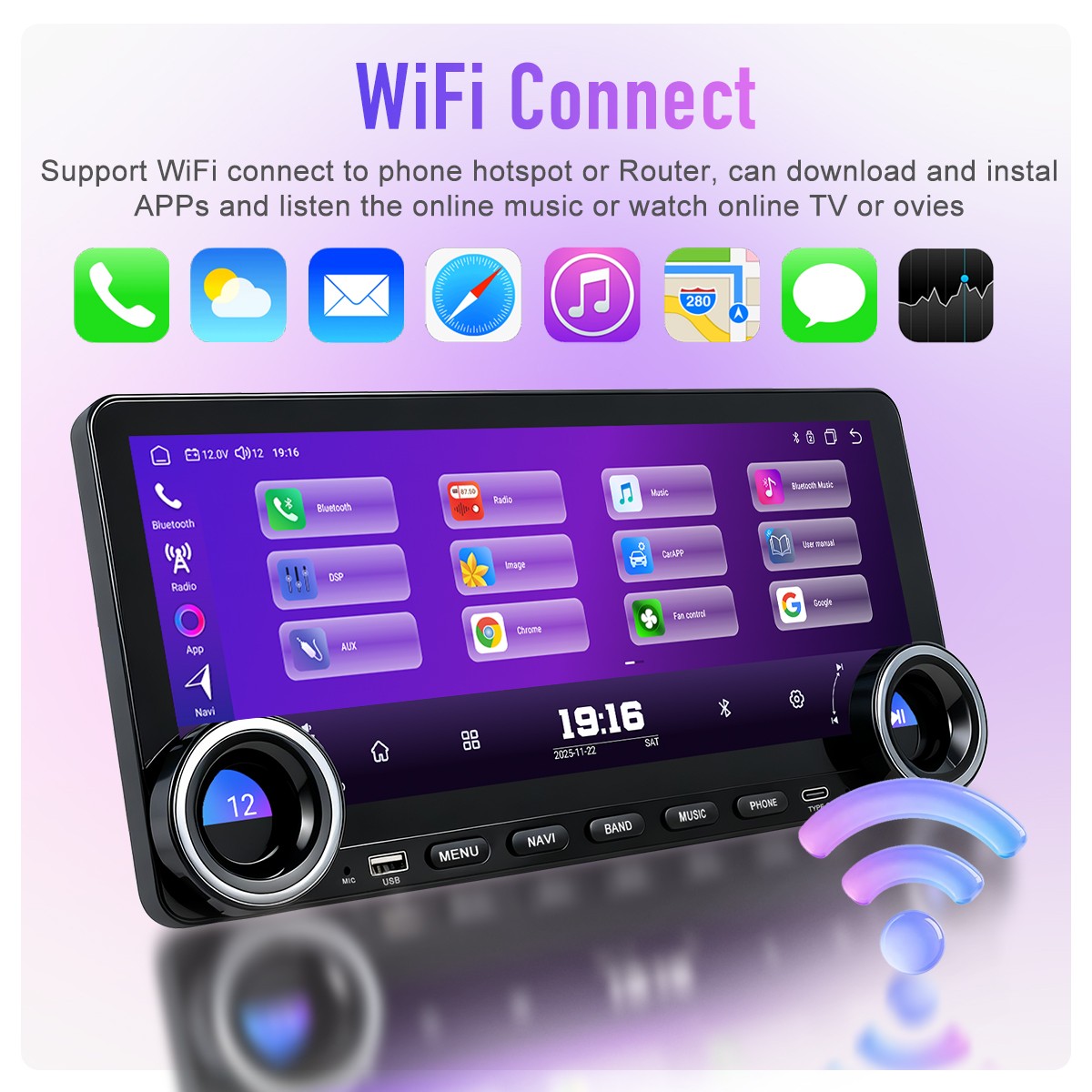 12.3” Android 15 8+128GB Car Radio Stereo 4G Lte DSP Carplay Screen GPS Navi BT