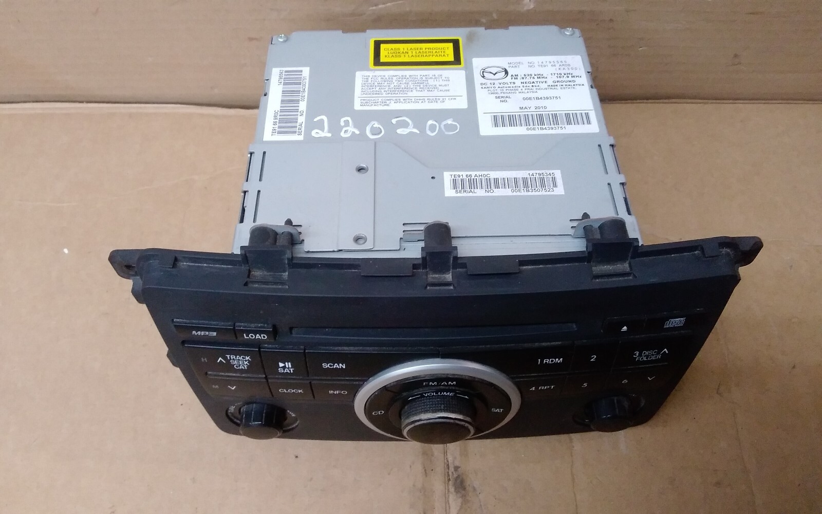 2010 MAZDA CX-9 AM FM CD RADIO 6 SPEAKER ID- TE9166AR0B MATTE FINISH