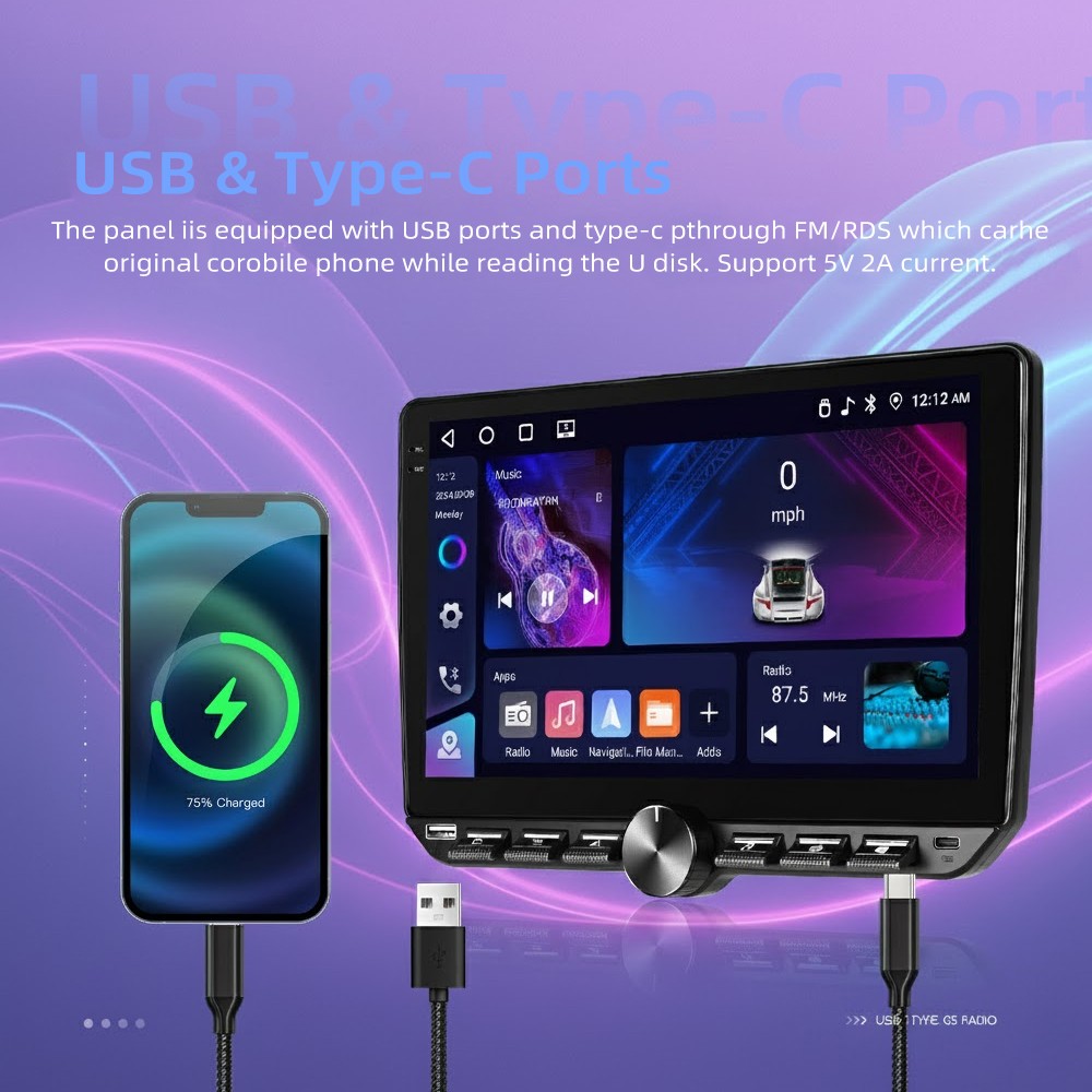 10.1″ Android 15 Car Radio 4+64G Wireless CarPlay Android Auto GPS MP5 Player