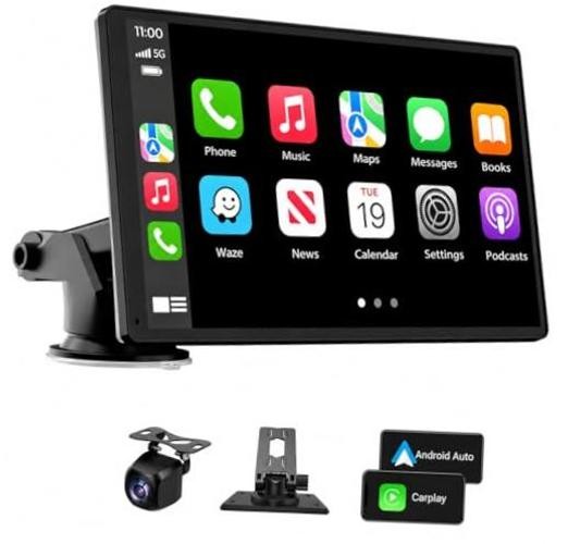 Carplay Screen for Car, 7” Wireless CarPlay & Android Auto- Upgrade Portable