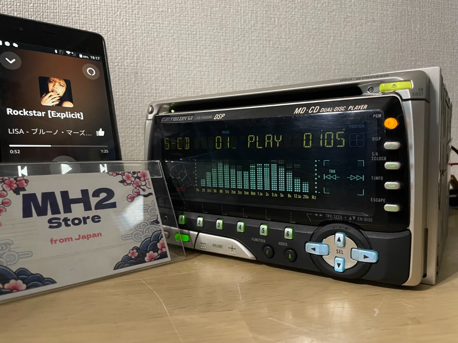 Pioneer Carrozzeria FH-P900MD 2DIN Car Audio CD MD Bluetooth Player Tested