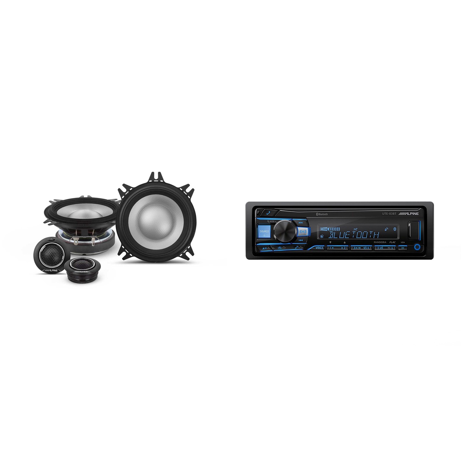 Alpine UTE-83BT Mech-less Digital Bluetooth Media Receiver with 1 Pair Alpine…