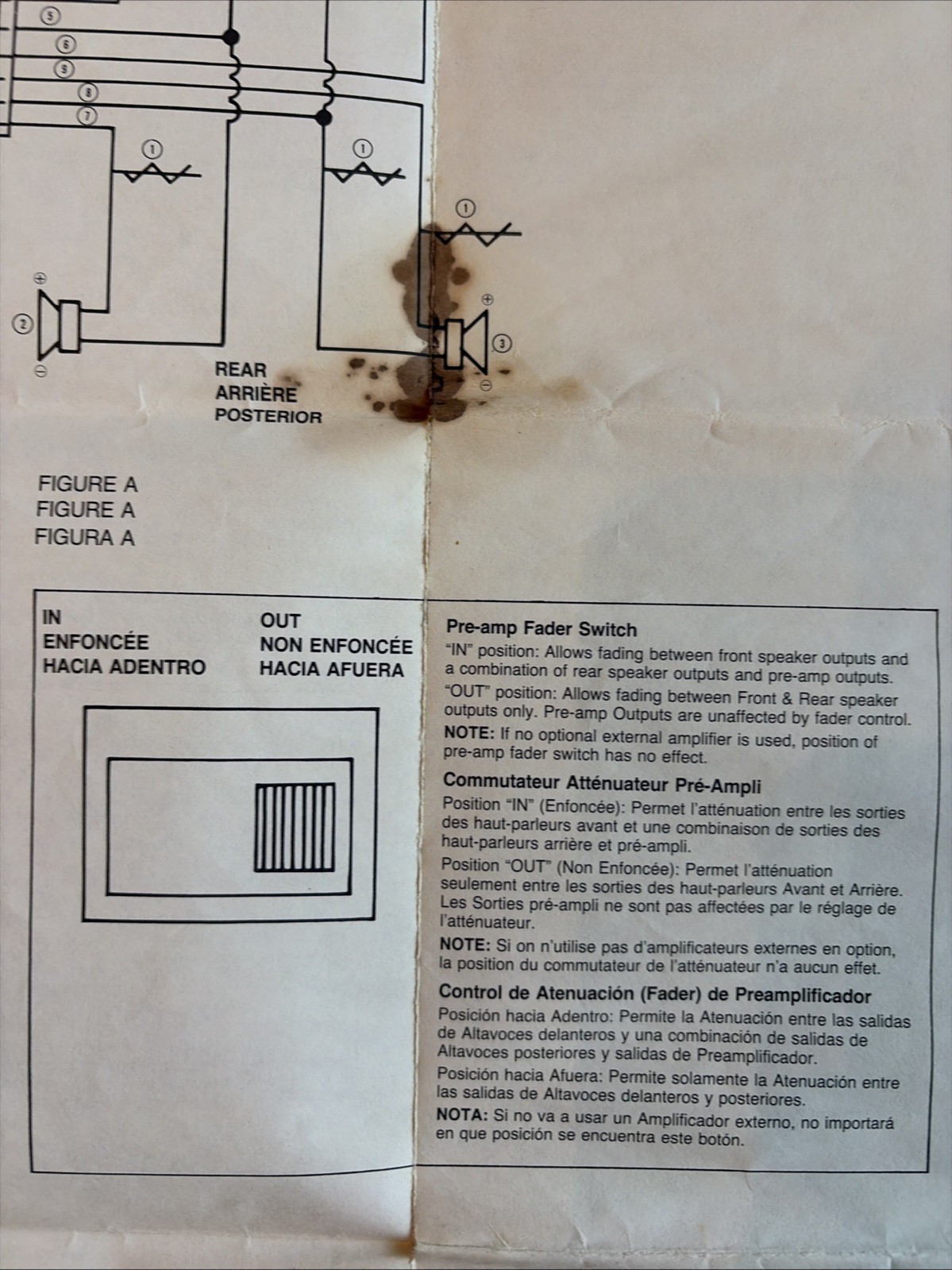 Vtg & Orig Fold Out Manual for Jensen AM/FM Casette Car Stereo Model RE960