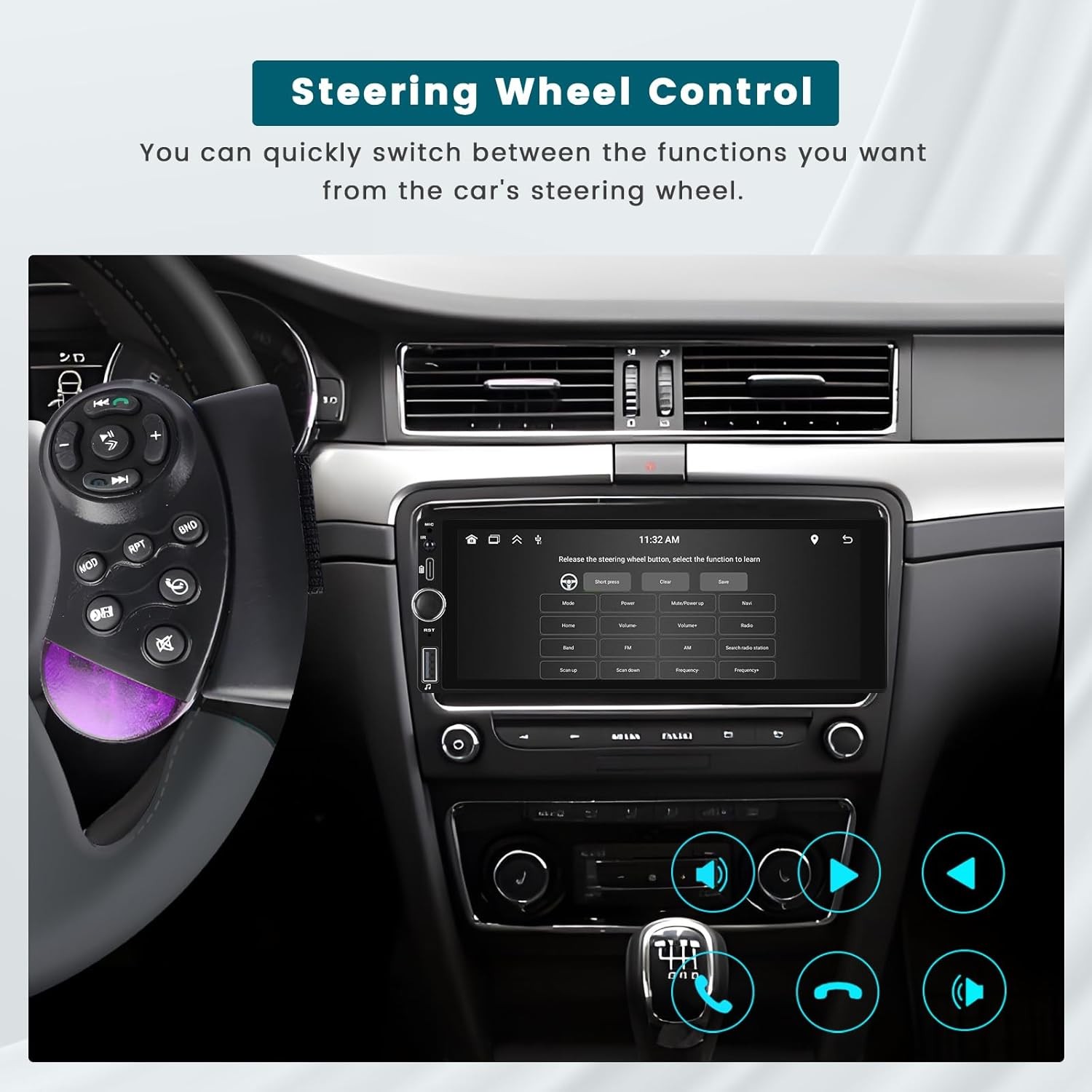 6.86″ Single Din Car Stereo Radio Apple CarPlay BT USB/Type-C FM +MIC & Camera