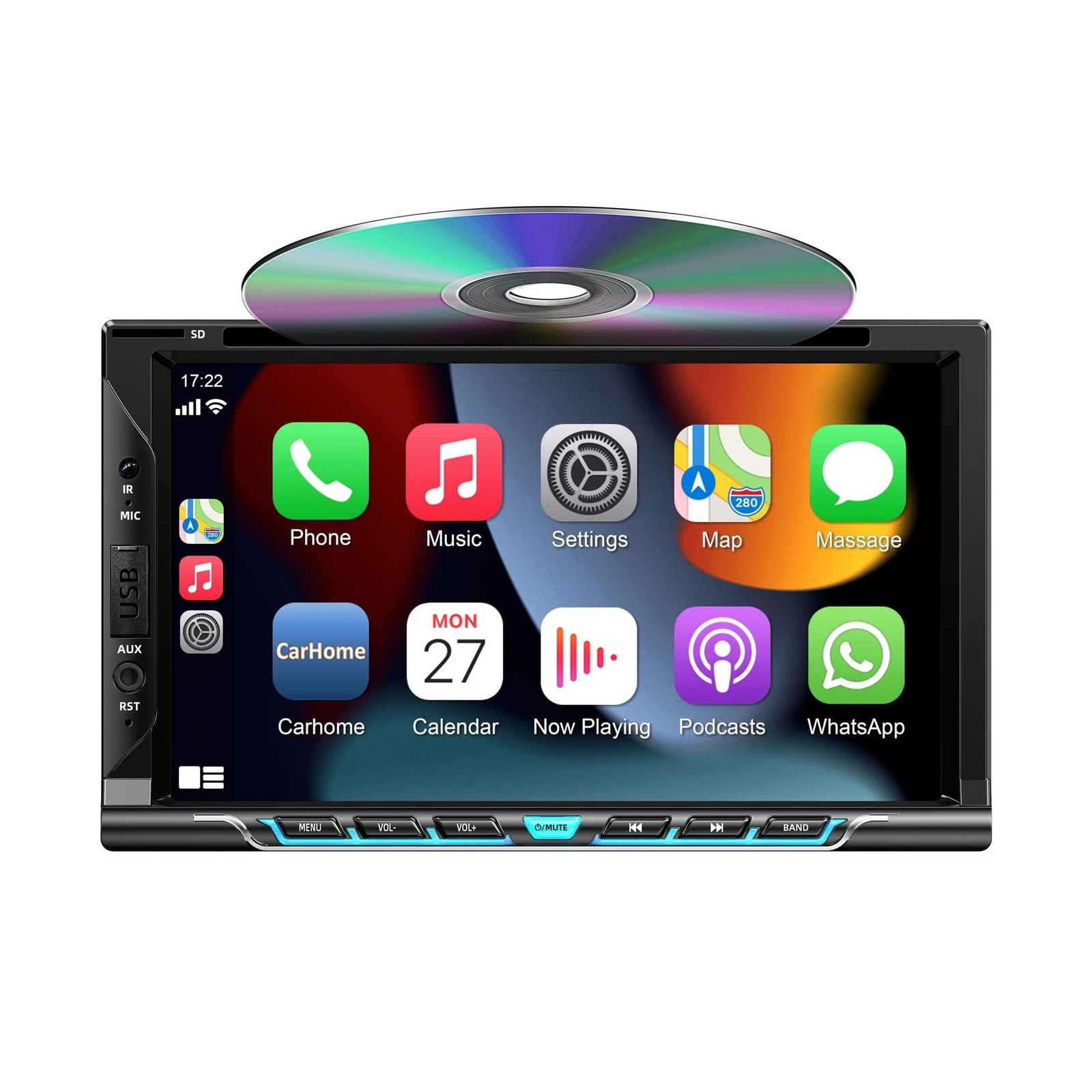 Double Din Car Stereo with Carplay&Android Auto,7 Inch HD Touchscreen Car Rad…