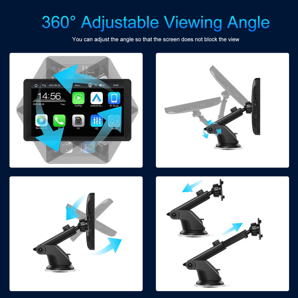9inch Adjustable Car Stereo RadioWireless Apple Carplay Auto Touch Screen Camera