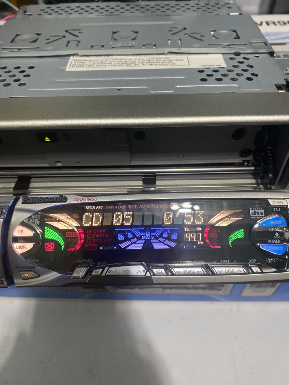 Panasonic CQ-DVR909U 1 DIN In-Dash CD Player Car Stereo w/ Remote & Wiring