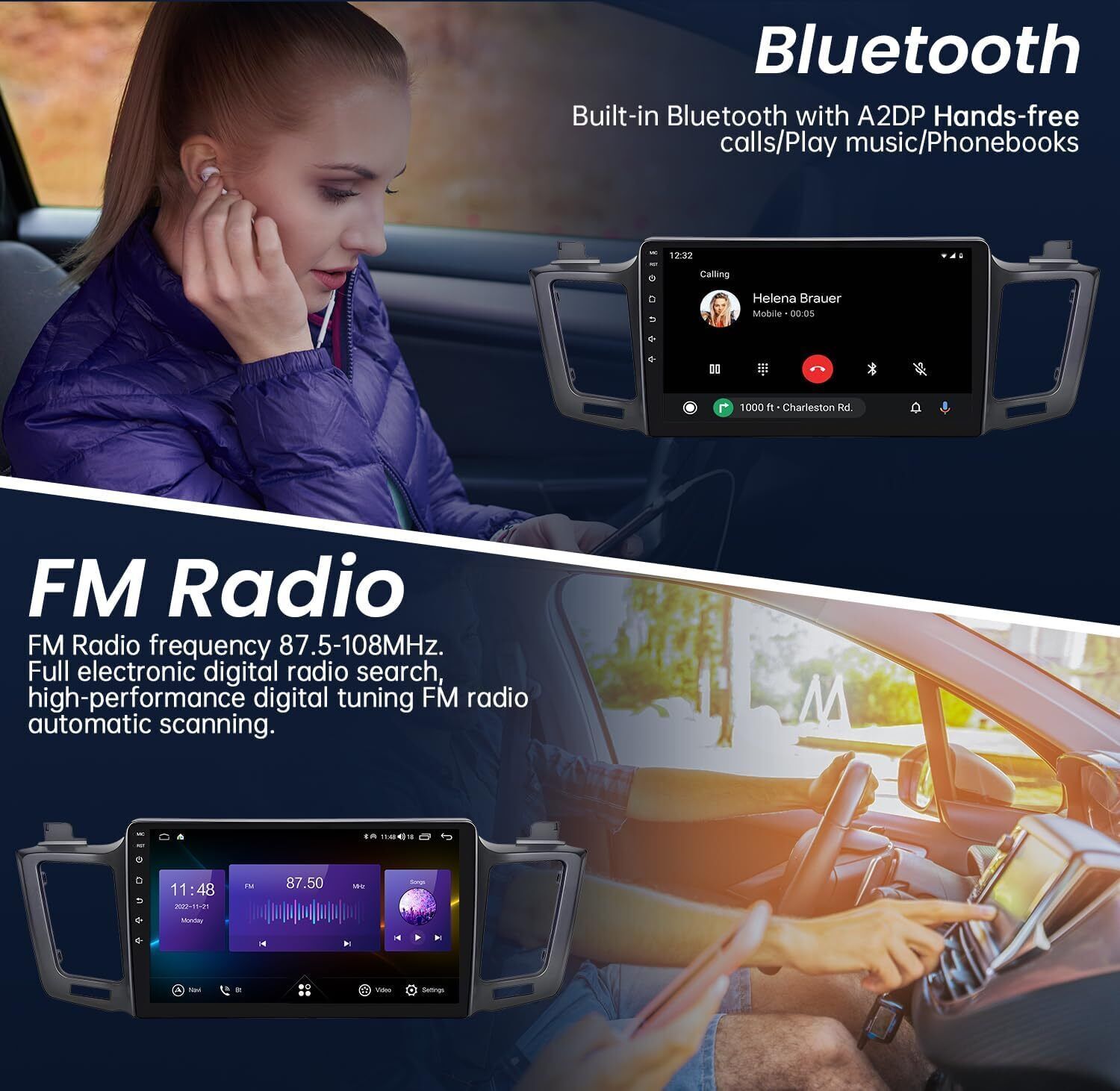 5G WiFi Car Stereo Radio GPS for Toyota RAV4 2013-2018 with Carplay/Android Auto