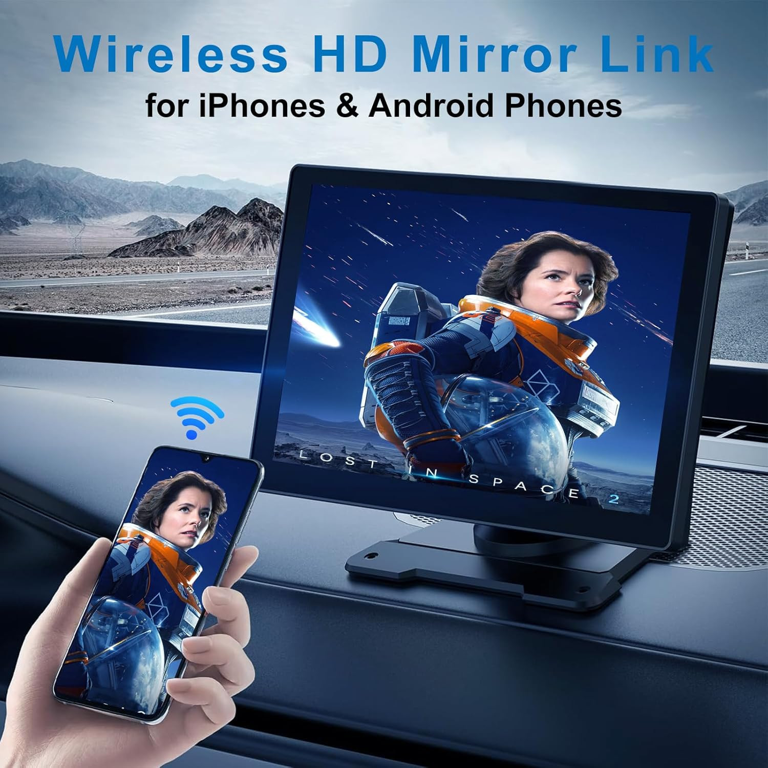 9″ Wireless CarPlay Android Auto Screen 4K Dash Cam Backup Camera GPS Bluetooth