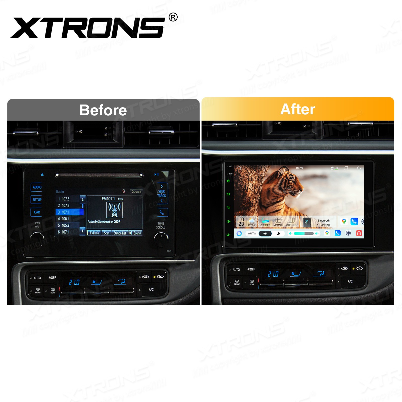 Wireless CarPlay Android Auto Car Radio 7 inch Double Din Stereo GPS Navigation