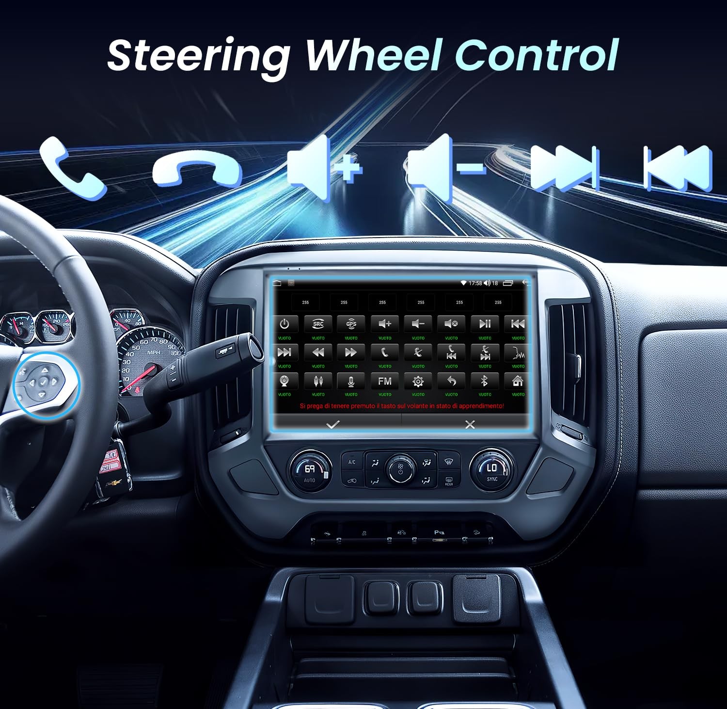 13.1inch Car Stereo Radio for Silverado & GMC Sierra 2014-2018 Android 13 4+64GB