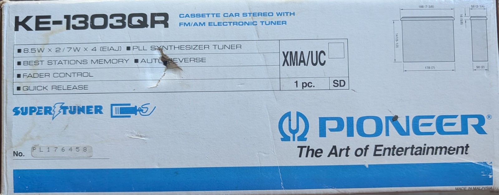 Pioneer Car Radio/Sterio KE-1303QR