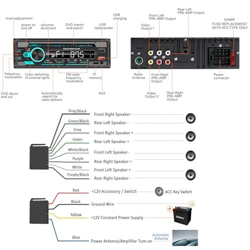 Single Din Car Stereo with CD/DVD Bluetooth Player – Single DIN Car CAR-DVDA