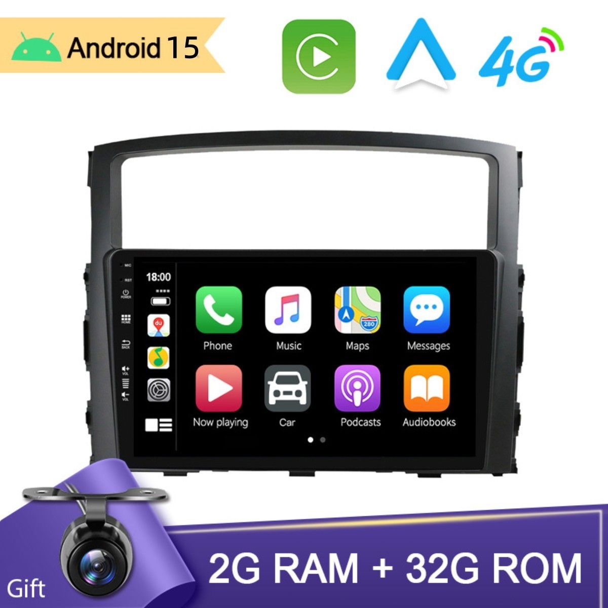 Car Radio For Mitsubishi Montero 2006-2019 Apple CarPlay Android 15 GPS Navi US