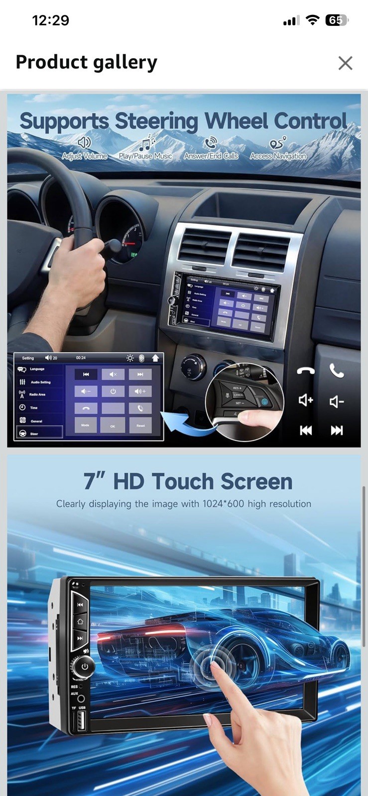 Leadfan 7inch Car Stereo Double Din Radio Touchscreen with Backup Camera