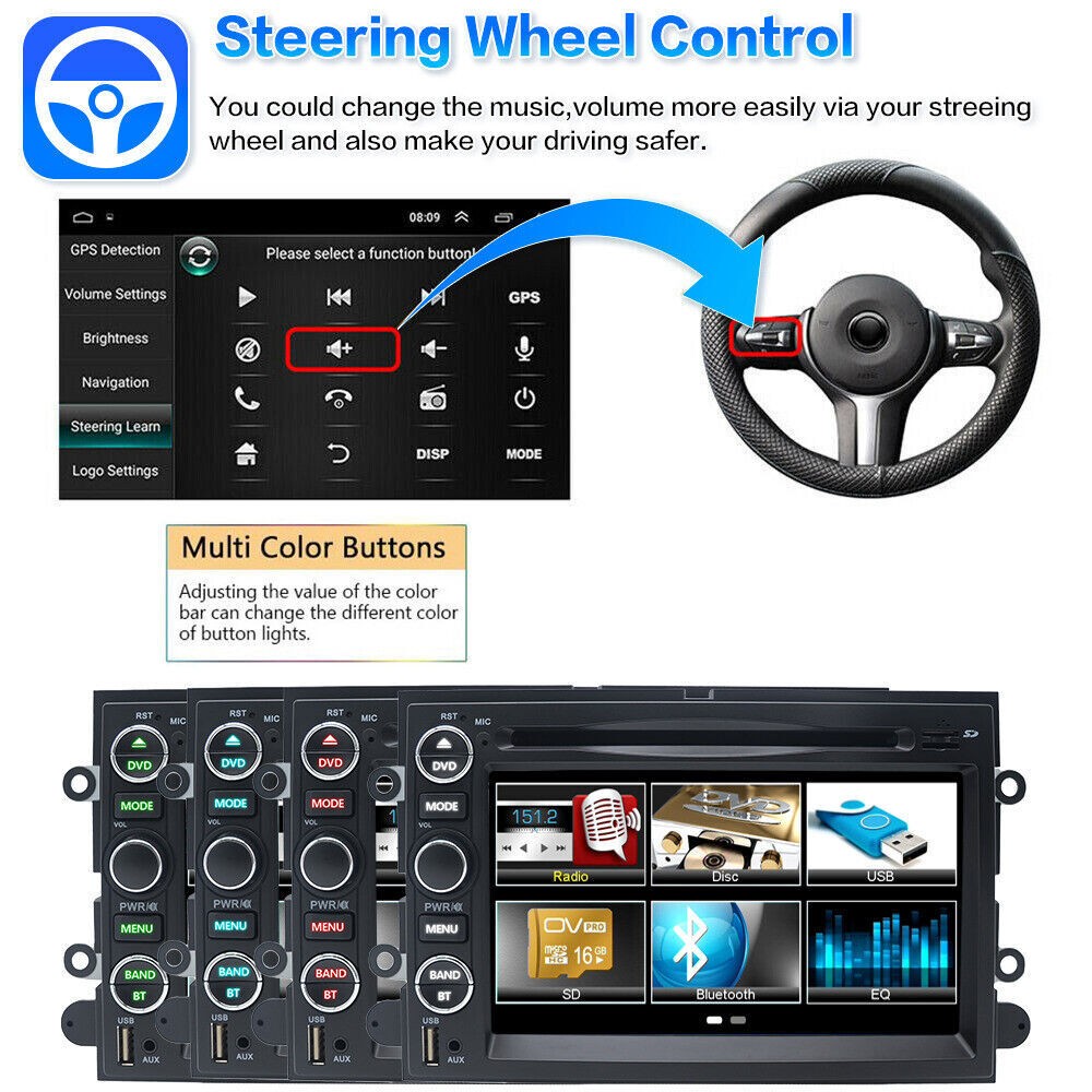 For Ford F150 F250 F350 Car DVD CD Player Stereo Radio with Carplay GPS Back Cam