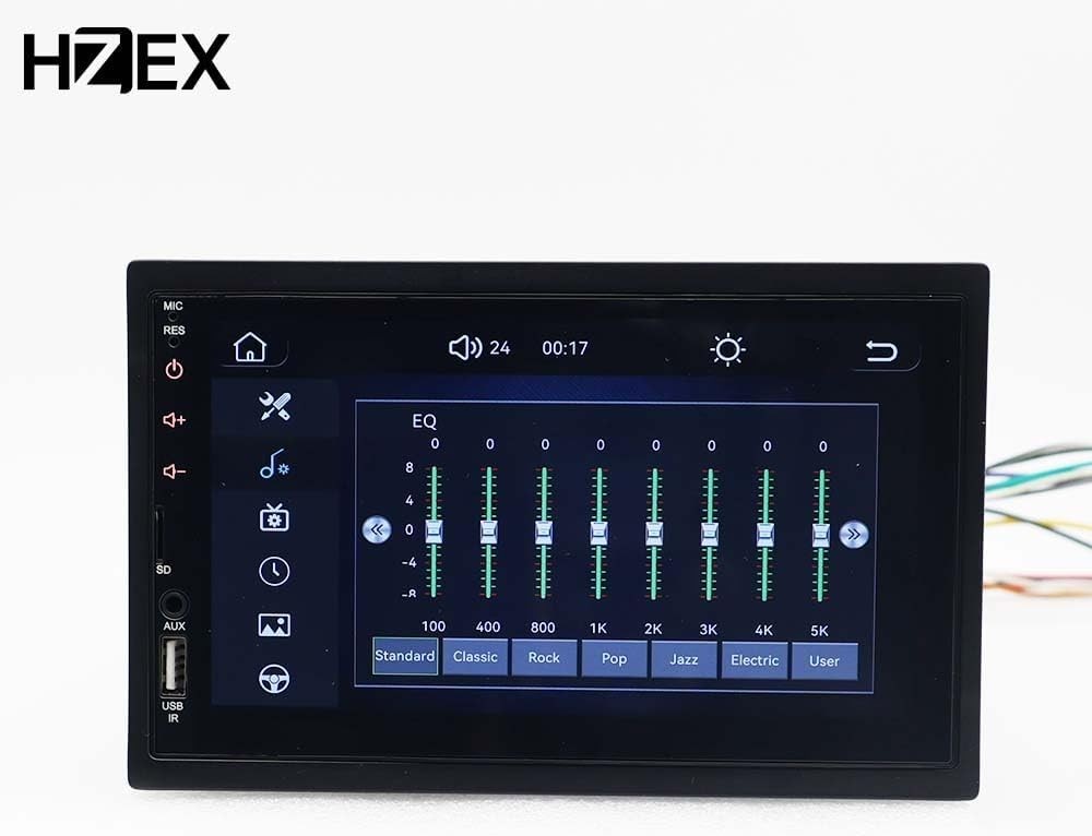 HZEX 7″ Wireless CarPlay Android Auto Double Din Car Stereo, 2-Din Media Radio