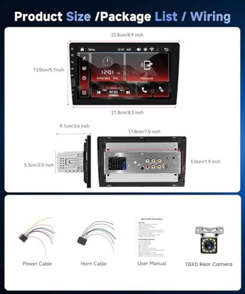 Single Din Car Stereo Support Wireless Carplay Android Auto You-Tube, 9 9 Inch