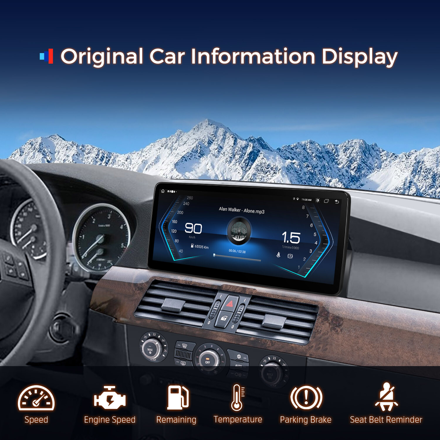 12.3″ IPS Android 13 4G WIFI Car GPS Stereo CarPlay WiFi For BMW 5er E60 E61 CCC