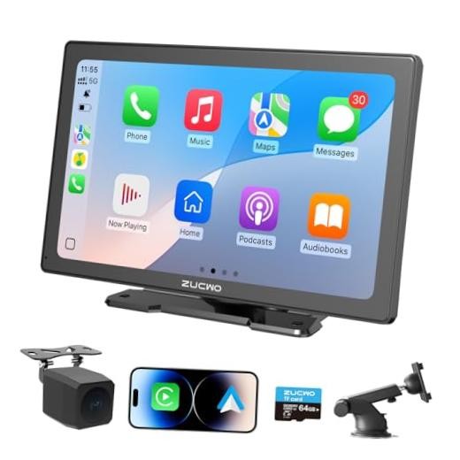 9 Inch Wireless CarPlay Screen for Car & Android Auto – 9 Inch Black