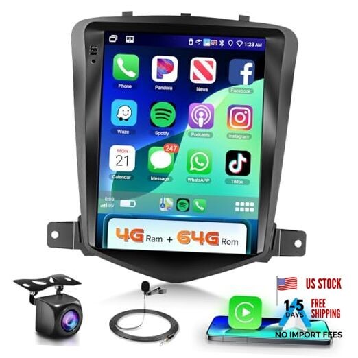 4G+64G Car Radio Stereo for Chevrolet Cruze 2009-2015 with Wireless CarPlay