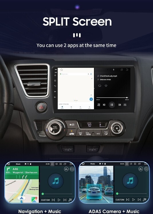 9″ Car Stereo Radio Android Carplay Navi Screen 128GB For 2013-2017 Honda CIVIC