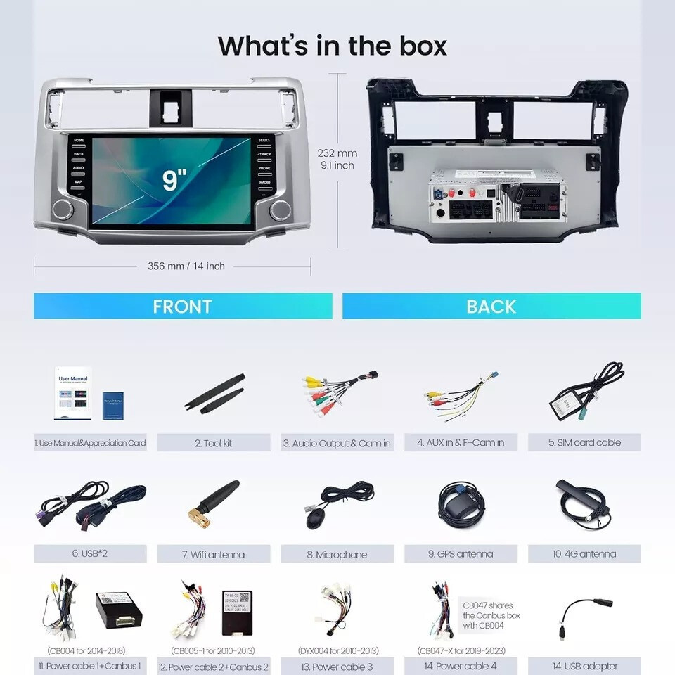 10.3” Car Stereo Radio Android Navigation 8+128GB For 2010-2022 Toyota 4Runner