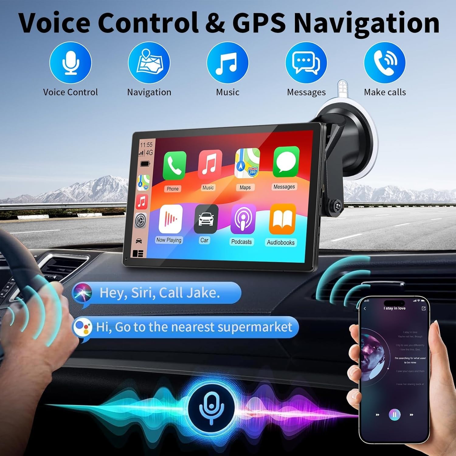 Smart 9-Inch CarPlay Screen for Easy Connectivity – Plug & Play Installation