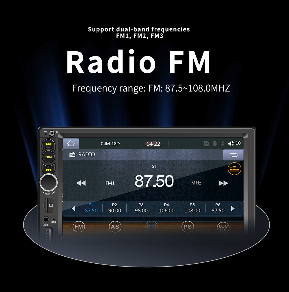 F710C 7” Touch Screen Stereo Radio Car Apple/Android Carplay GPS US