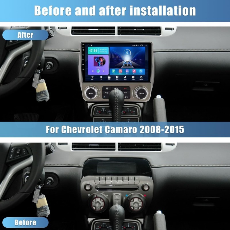 For Chevrolet Camaro 2010-2015 Android 13 CarPlay Car Stereo GPS Navi Radio