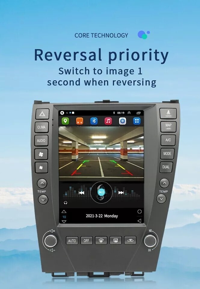 Used 9.7″ Car Radio Wireless CarPlay 2+32GB For Lexus ES240 ES350 2006-2012