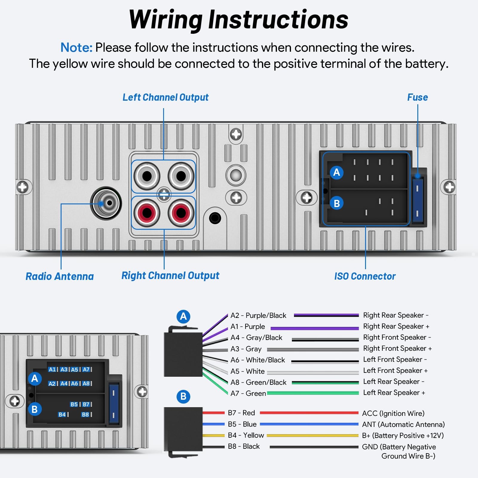 Car Radio Bluetooth with TypeC/USB Port, Wistrue FM/AM Single Din Car Stereo …