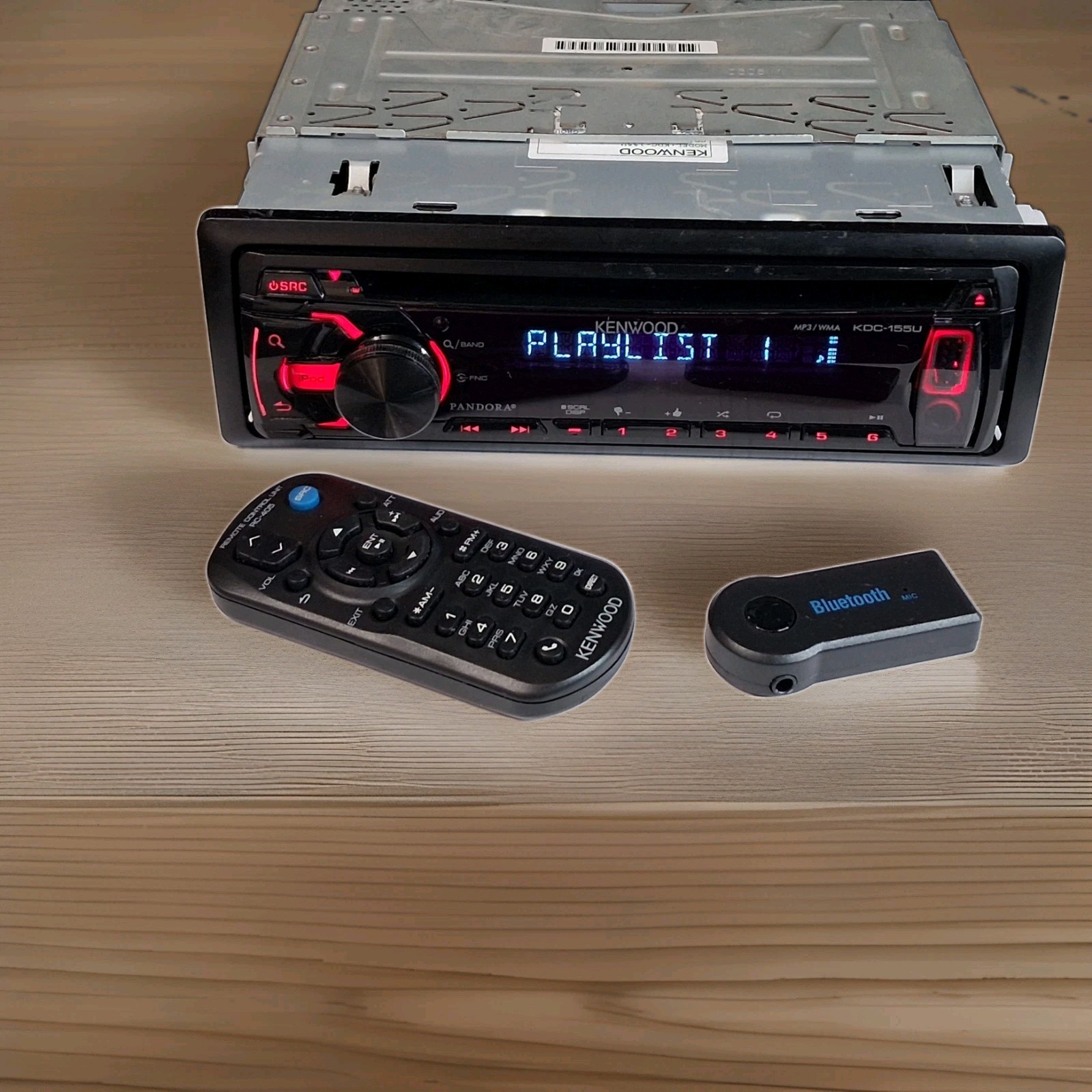 Kenwood KDC-155U CD/USB Car Stereo Receiver w/ Remote & FREE Bluetooth Adapter