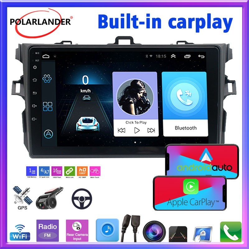 9 inch Bluetooth Carplay for Toyota Corolla 2009-2013 2 din Car Stereo