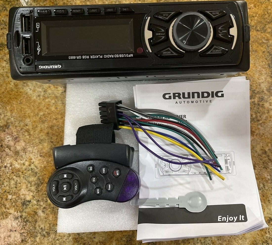 Grundig Automotive Fixed Panel MP3 Radio Player With FM/USB And Remote Control
