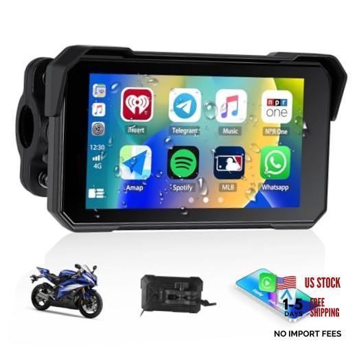CarPlay Screen for Motorcycle,Portable Wireless Carplay/Android Auto for