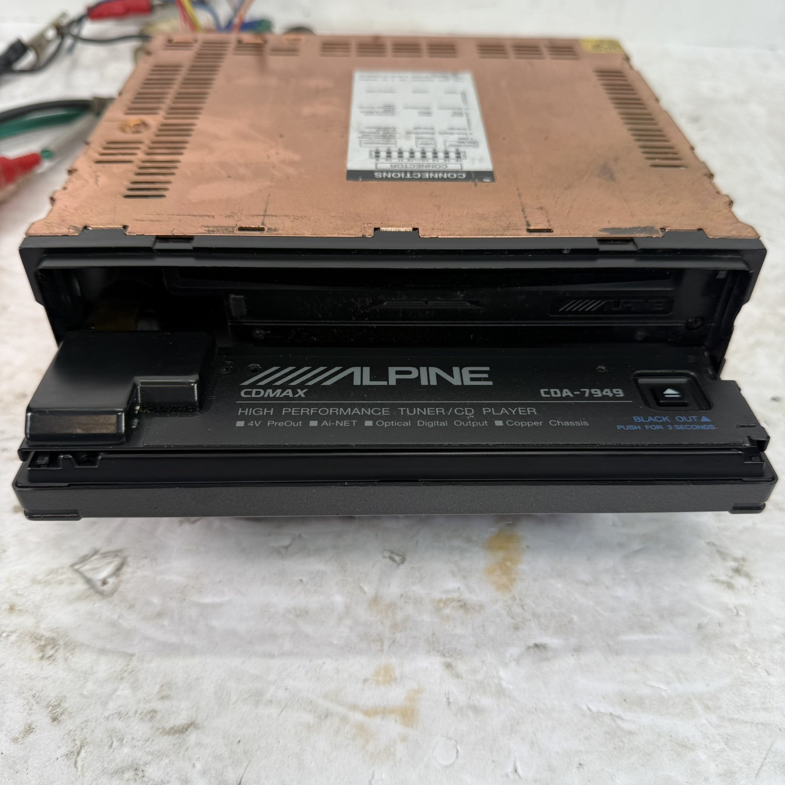 Alpine CDA-7949 Old School Car Stereo CD Player Copper Chasis 4v Preout | TESTED