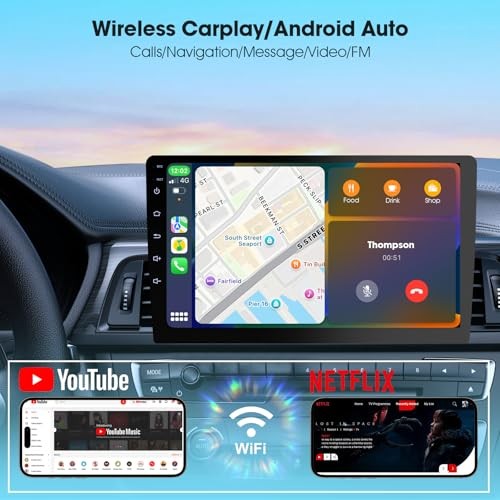 Wireless Double Din Car Stereo with CarPlay/Android Auto,Carplay 10 inch-4+64GB