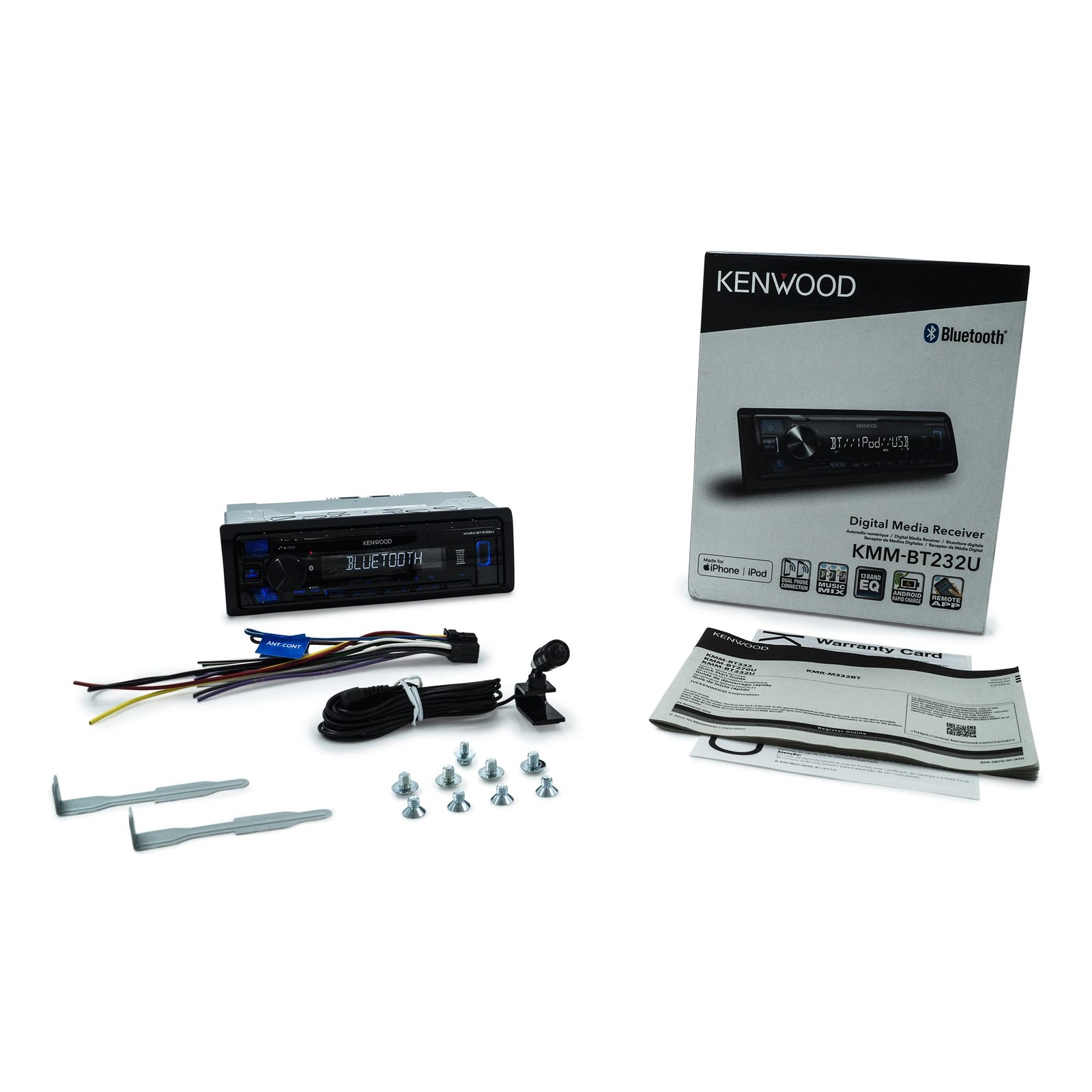 Kenwood Digital Media Car Stereo Bluetooth USB Auxiliary MP3 WMA WAV FLAC
