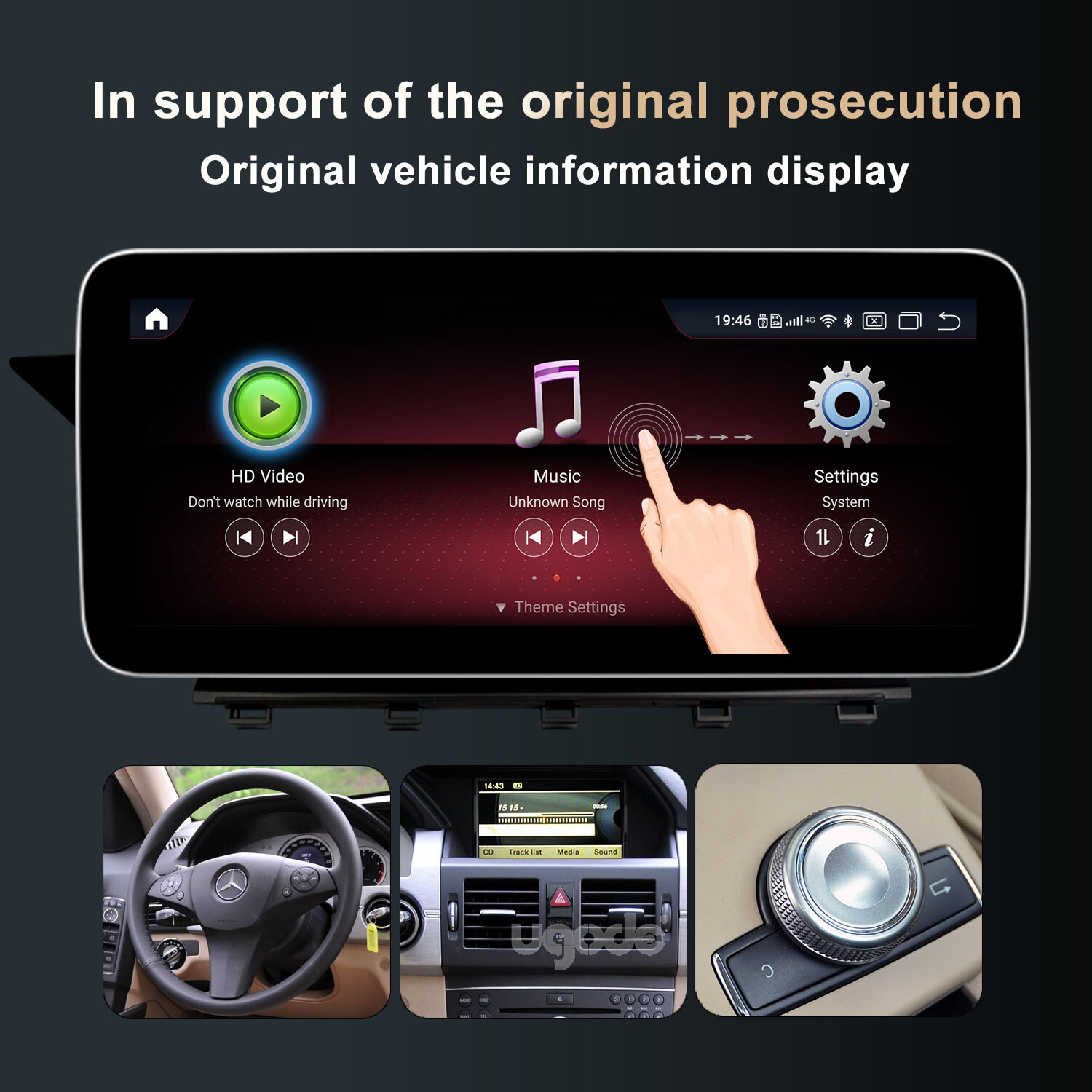 Ugode 12.3inch Android Screen Upgrade Stereo Mercedes Benz GLK 2009-2012 NTG4.0