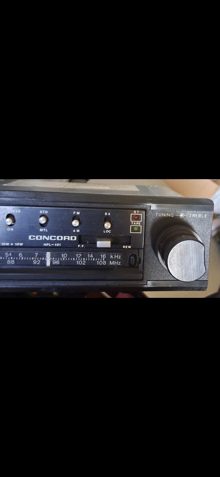 Concord HPL-101 Concord Original Car Radio Cassette Player. Working