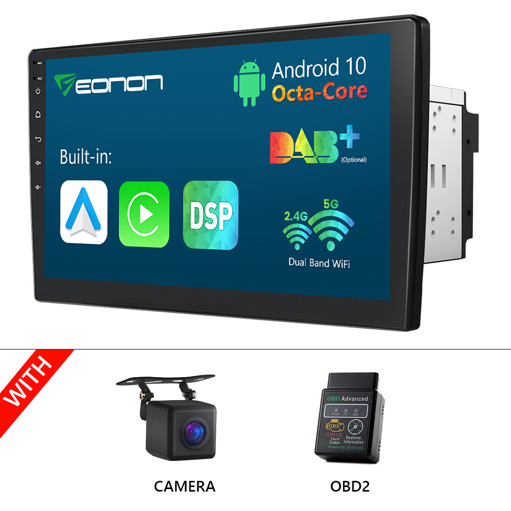 OBD+CAM+ISO 2Din 10.1″ Android 10 Bluetooth Stereo for Car Radio GPS Touchscreen