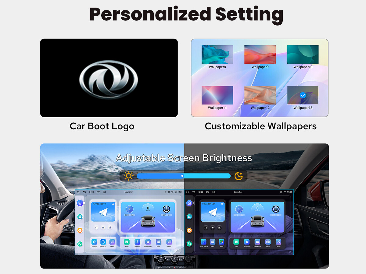 HD 11.5 Inch JOYING QLED 2K Touchscreen Double Din Android Radio for Universal