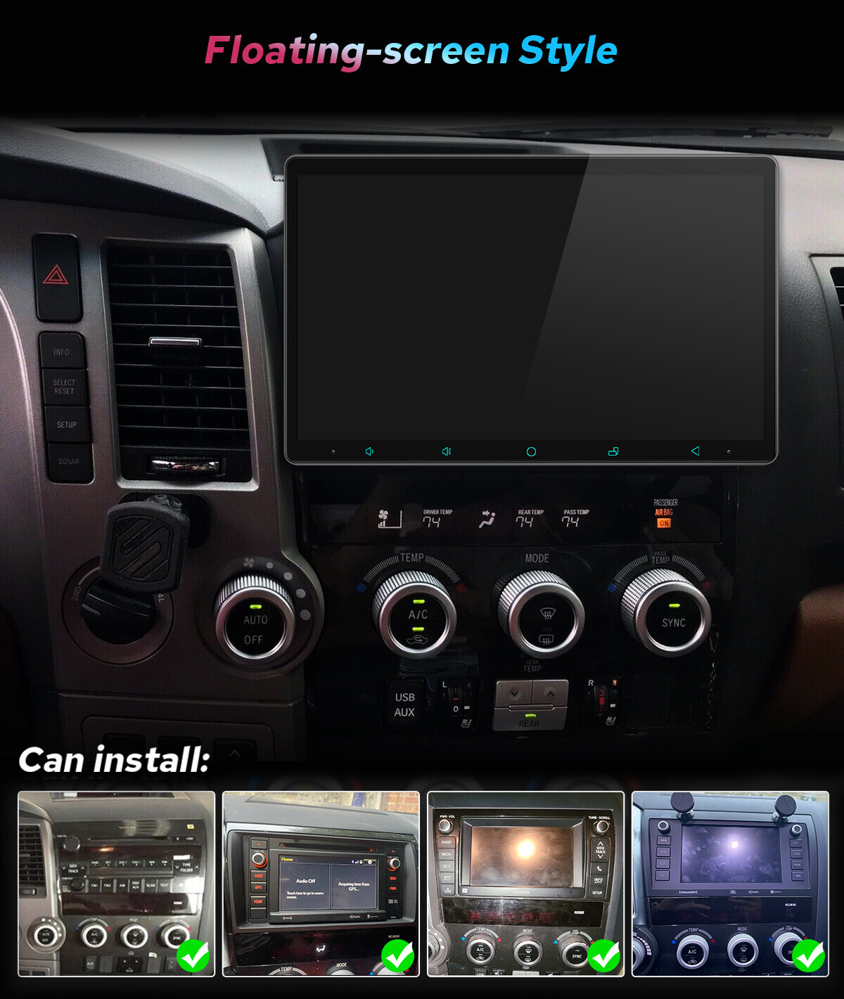 11.6″ For Toyota Tundra 2007-2013/ Sequoia 2008+ Android Radio Carplay 8+128GB