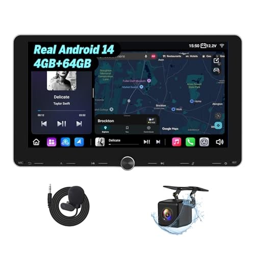 4+64GB Android 14 Double Din Car Stereo, Wired & Wireless 10.1 Inch 4GB+64GB