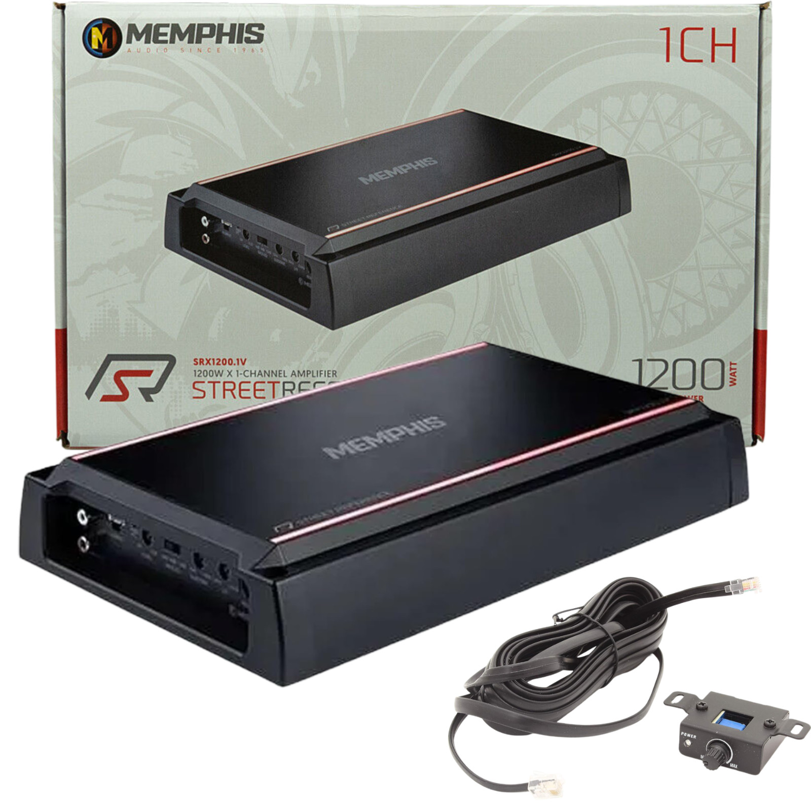 Memphis Audio SRX1200.1V 1200 WATTS RMS Mono Car Audio Amplifier – 1 Ohm Stable