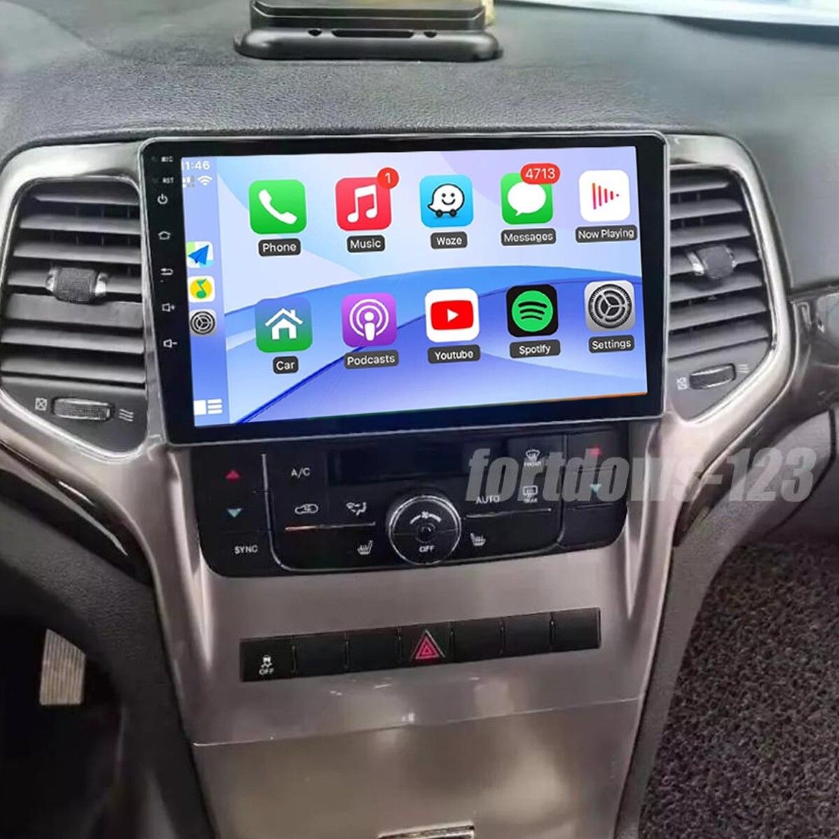 10.1” Car Stereo Radio GPS Android 13 Carplay for Jeep Grand Cherokee 2011-2013