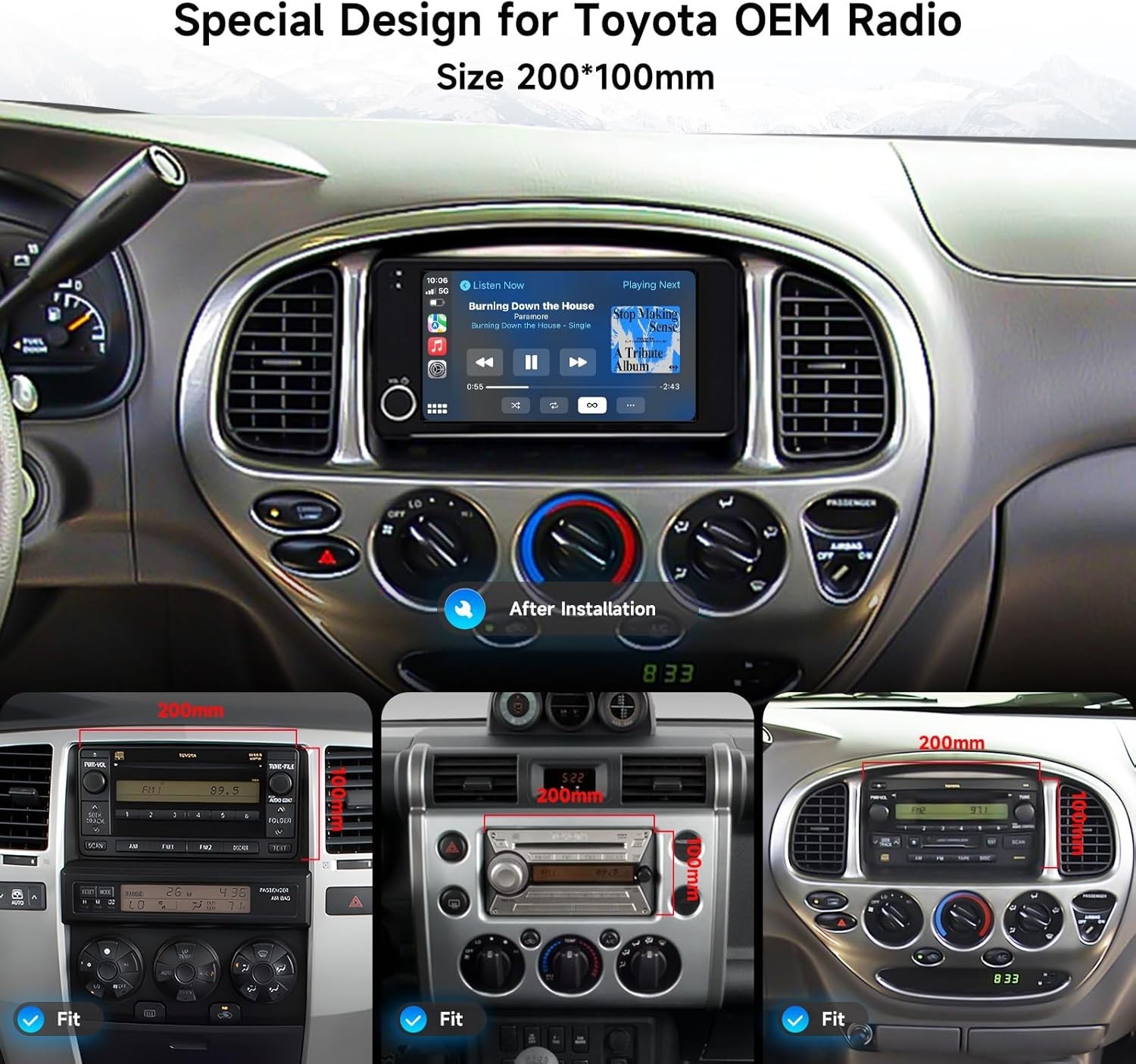 Dasaita 7” Double Din Car Stereo for Toyota Universal Radio WiFi Head Unit GPS
