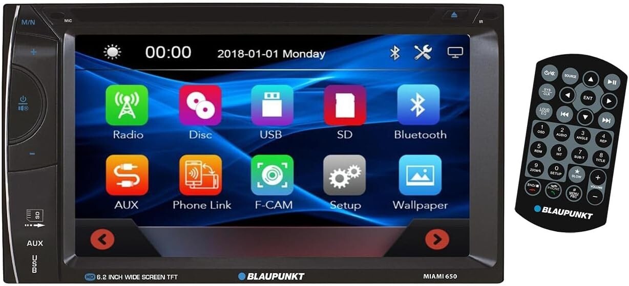BLAUPUNKT Miami 650 6.2″ Touchscreen Double-DIN CAR DVD/CD Receiver w/Bluetooth